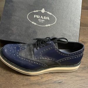 Prada Full Brogue Leather Business Shoe